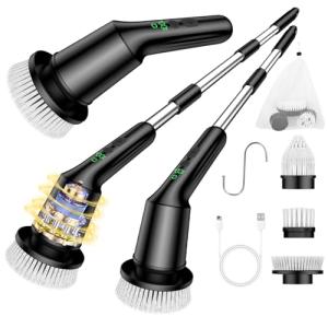 Cordless Electric Spin Scrubber with 3 Brush Heads