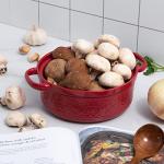 Red 2 Quart Ceramic Casserole Dish with Lid