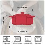 Red 2 Quart Ceramic Casserole Dish with Lid