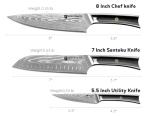 Brodark Damascus Chef Knife Set - 3 Pieces