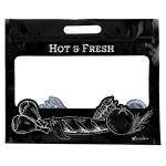 Plastic Food Delivery Bags with Clear Window - 100 Pack