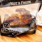 Plastic Food Delivery Bags with Clear Window - 100 Pack