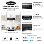 COSMO 30" Slim Over the Range Microwave, 1000W