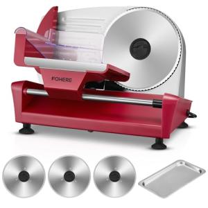 FOHERE 250W Electric Meat Slicer with Blades