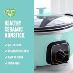 GreenLife 3.5QT Programmable Slow Cooker, Turquoise