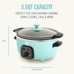 GreenLife 3.5QT Programmable Slow Cooker, Turquoise