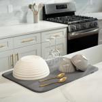 Extra Large Absorbent Dish Drying Mat - Charcoal