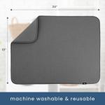 Extra Large Absorbent Dish Drying Mat - Charcoal
