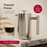 MuellerLiving 20oz Stainless Steel French Press