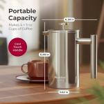 MuellerLiving 20oz Stainless Steel French Press
