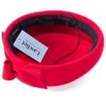 Rhinestone Teardrop Wool Cocktail Pillbox Hat (Red)