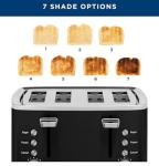 GE 4-Slice Extra Wide Slot Toaster, Black