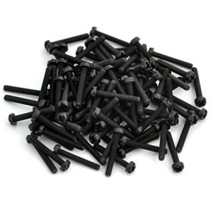 100pcs M3 x 20mm Black Nylon Machine Screws