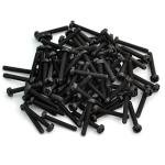 100pcs M3 x 20mm Black Nylon Machine Screws