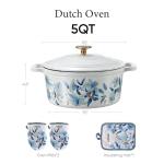 CAROTE 5 QT Cast Iron Dutch Oven with Lid