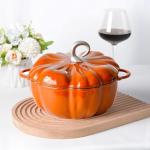 Pumpkin-Shaped Cast Iron Dutch Oven, 4qt