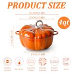 Pumpkin-Shaped Cast Iron Dutch Oven, 4qt