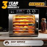 Versatile Food Dehydrator with 8 Stainless Steel Trays
