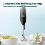 BELLA Hand Blender with Whisk Attachment, Black