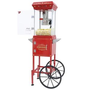 Vintage-Style 8 Oz Popcorn Machine on Wheels