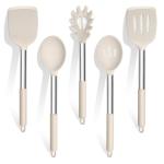 5-Piece Silicone Kitchen Utensils Set with Stainless Steel Handles