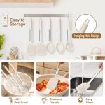 5-Piece Silicone Kitchen Utensils Set with Stainless Steel Handles