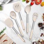 5-Piece Silicone Kitchen Utensils Set with Stainless Steel Handles