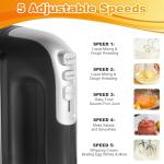 400W Hand Mixer with 5 Speeds and Accessories