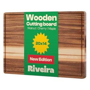 Riveira Large Wooden Cutting Board with Juice Grooves