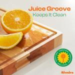 Riveira Large Wooden Cutting Board with Juice Grooves