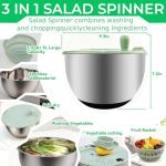 5.3Qt Stainless Steel Salad Spinner with Crank