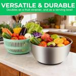 5.3Qt Stainless Steel Salad Spinner with Crank