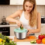 5.3Qt Stainless Steel Salad Spinner with Crank