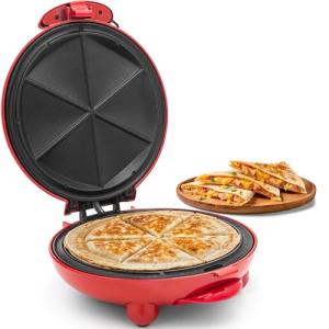 Elite Gourmet 8" Electric Quesadilla Maker in Red