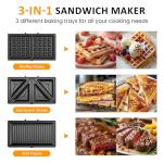 Sunvivi 3-in-1 Electric Sandwich Maker and Grill