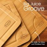Organic Bamboo Cutting Board Set with Juice Grooves