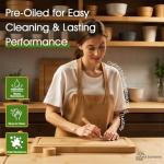 Organic Bamboo Cutting Board Set with Juice Grooves