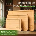 Organic Bamboo Cutting Board Set with Juice Grooves