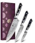 3-Piece Japanese Kitchen Knife Set with Sheath
