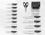 Brodark 15-Piece Kitchen Knife Set with Block