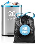 Teivio 20 Gallon Large Drawstring Trash Bags