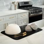 XL Black Absorbent Dish Drying Mat 18"x24