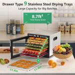 9-Tray Stainless Steel Food Dehydrator with Timer