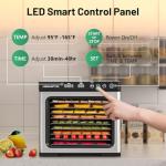 9-Tray Stainless Steel Food Dehydrator with Timer