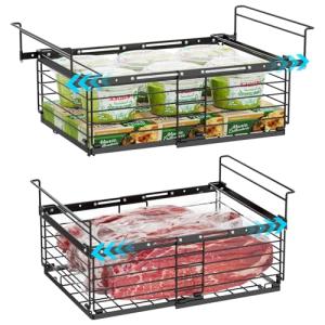 Adjustable Chest Freezer Organizer Bins - 2 Pack