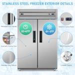 47" Upright Stainless Steel Commercial Freezer