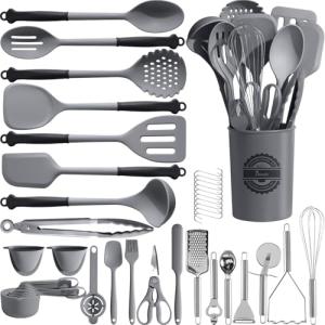 43-Piece Silicone Kitchen Utensils Set with Holder