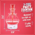 Retro Lighted 3-Tier Beverage Fountain with LED