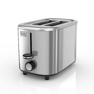 BLACK+DECKER 2-Slice Stainless Steel Toaster with Wide Slots