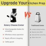 X Home Rotary Cheese Grater with 3 Blades